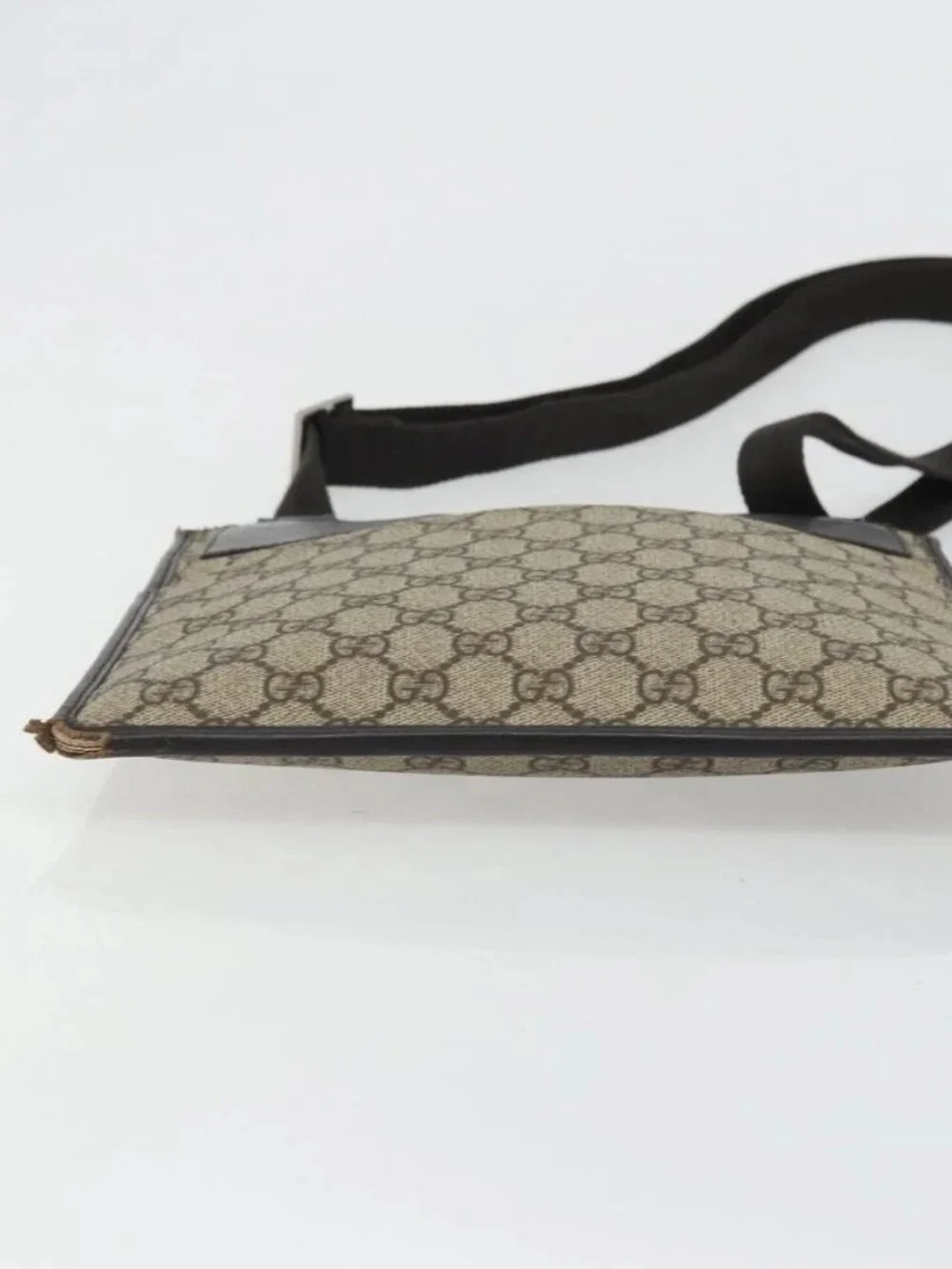 GUCCI GG Canvas Shoulder Bag PVC Beige Silver 27639 Auth yk20236